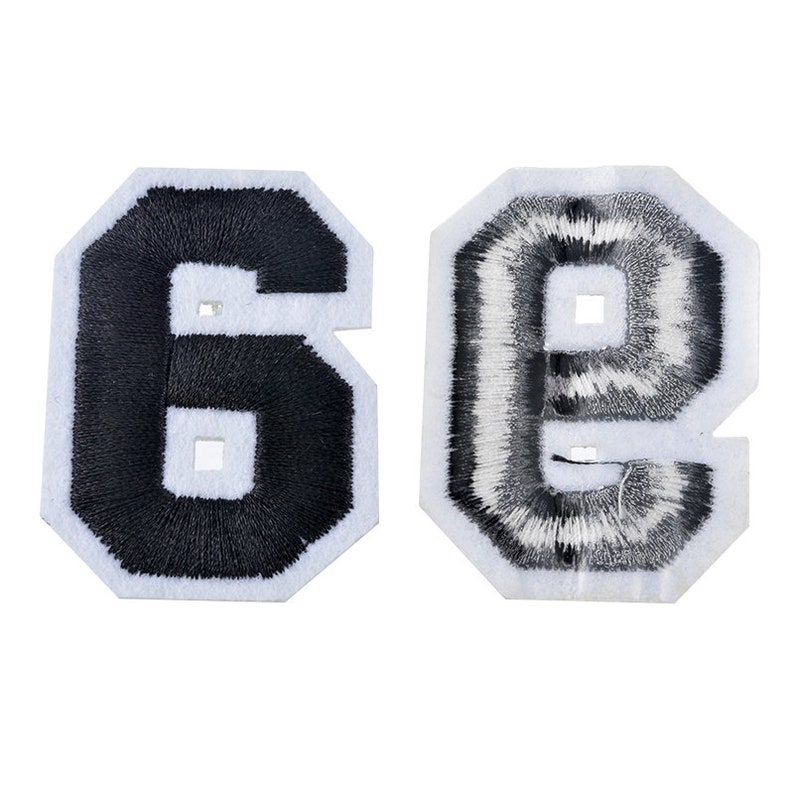 Iron On Patch One Number College Miniblings White Black Press Ironing Numbers 1 image 2