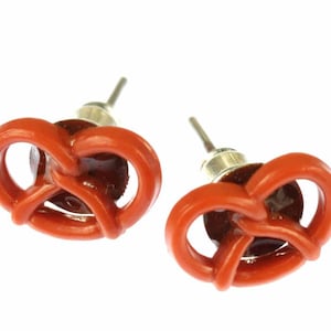 Pretzel Earrings Ear Studs Earstuds Miniblings Oktoberfest German Bavaria 1Cm