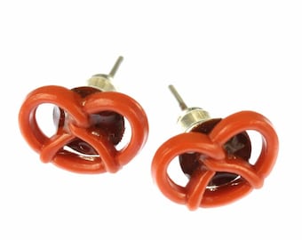 Pretzel Earrings Ear Studs Earstuds Miniblings Oktoberfest German Bavaria 1Cm