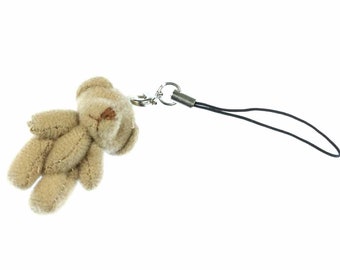 Teddy Bear Mobile Cell Phone Charm Pendant Decoration Miniblings Plush Brown