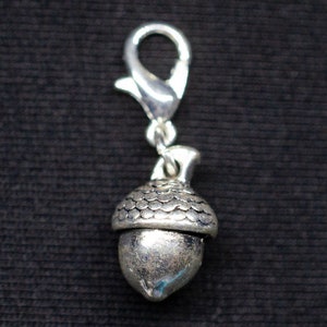 Acorn Charm Miniblings Zipper Pendant Hazelnuts Nut Nuts Acorns Silver