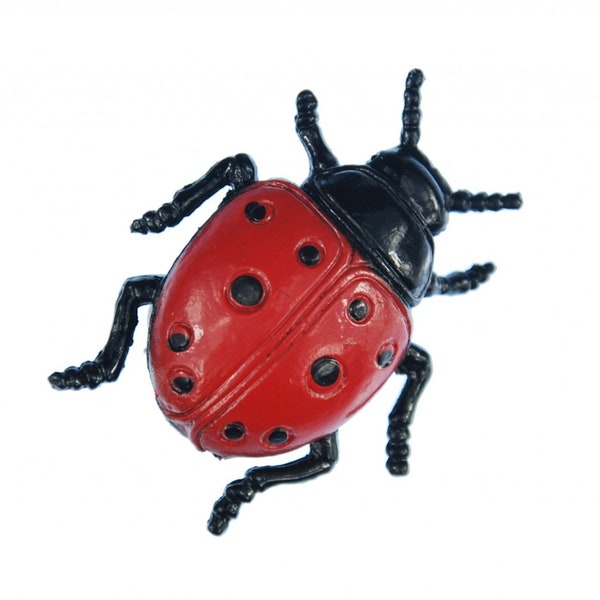 Coccinelle Broche Bouton abeille Miniblings coleoptère porte-bonheur 4cm