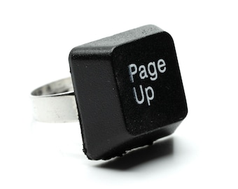 Page up button keyboard ring pc characters ring Miniblings computer keyboard black