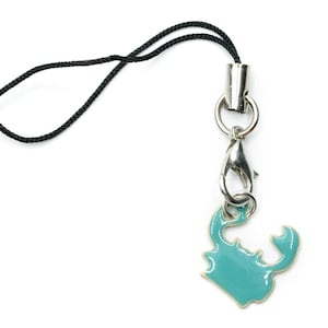 Crab cell phone pendant Miniblings cancer animal zodiac sign enamelled petrol