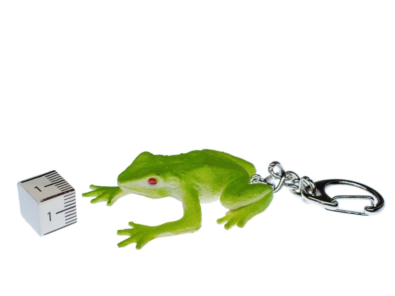 Frog Keychain - Green Toad Rubber Pendant Key Ring, Handmade In Germany