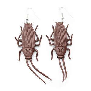 Cockroach Earrings Miniblings Creepy Halloween Joke Rubber