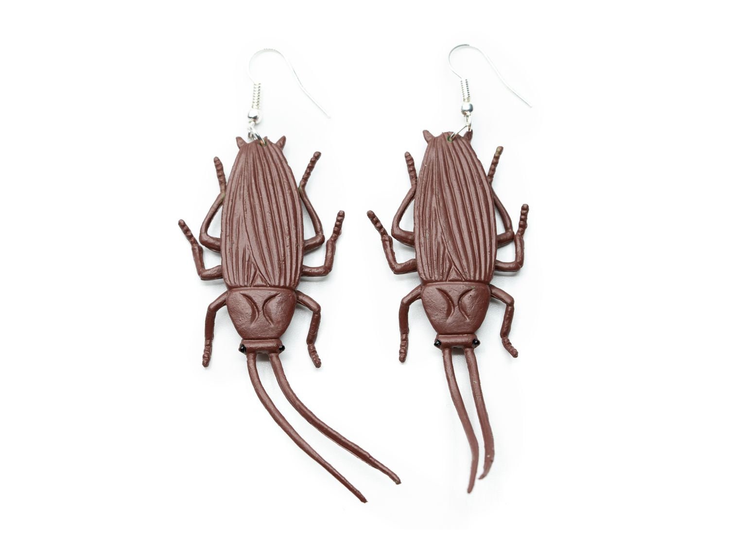 Cockroach Earrings Miniblings Creepy Halloween Joke Rubber