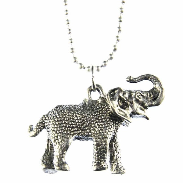 Elephant Necklace Miniblings 80Cm Elephants Zoo Africa Big 5 Silver Plated