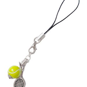 Tennis Racket Mobile Cell Phone Charm Pendant CelLPhone Miniblings Ball Green