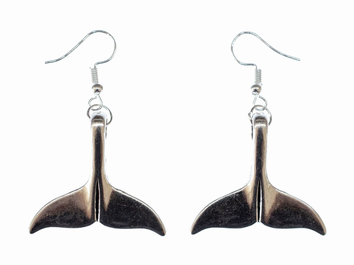 Whale Fin Earrings Miniblings Hangers Flapper Mammal Sea Ocean - Etsy