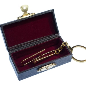 Posaune Schlüsselanhänger Miniblings Anhänger Musiker Posaunist golden Jazz +Box