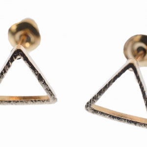 Triangle Earrings Ear Studs Earstuds Miniblings Geometry Shapes Rose Gold image 2