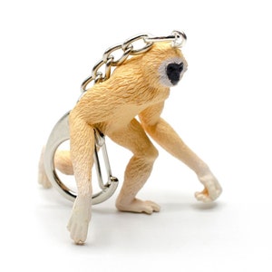 Gibbon monkey keychain key ring Miniblings gibbons monkey zoo animal jungle beige