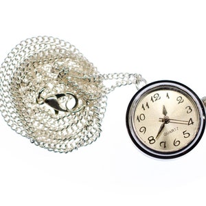 Real Watch Necklace Miniblings 80cm Clock Wristwatch Time Snap Button image 1