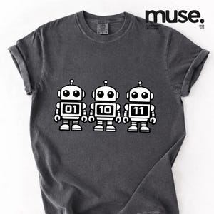 Roboter Binär Code Grafik: Programmer AI Coding Clipart (digitaler Download) Bild 3