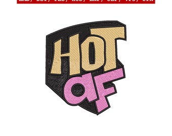 Diseño de bordado estilo tatuaje AF caliente, archivos de máquina digitales, 3 tamaños de bastidor, descarga instantánea