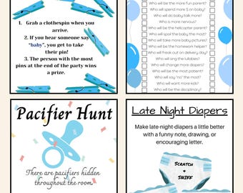5 Baby Shower Games and Activities | All-You-Need Baby Shower Games - Blue | All in one Baby Shower Game Bundle | It's a Boy | 2026 Best