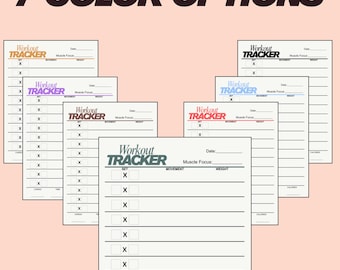 Printable Fitness Planner Bundle | Workout Tracker, Meal Planner, Progress Tracker | Workout Split | Workout Log | Health & Fitness Journal