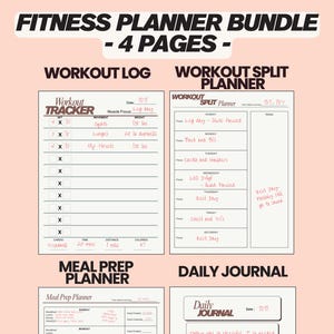 2026 ADHD Fitness Planner Bundle | Workout Tracker, Meal Planner, Progress Tracker | Workout Split | Workout Log | Health & Fitness Journal