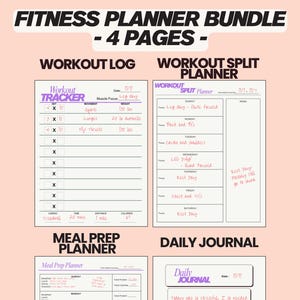 2026 ADHD Fitness Planner Bundle | Workout Tracker, Meal Planner, Progress Tracker, Workout Split | Workout Log | Health & Fitness Journal