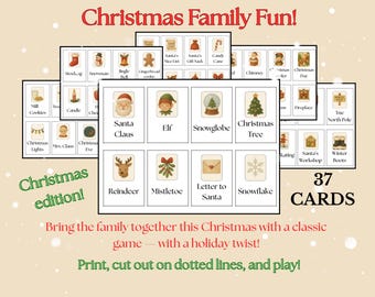 Family Christmas Game | Printable Headbands Cards | Christmas Guessing Game | Headbandz | Printable Headband Game | Kids Christmas Activity