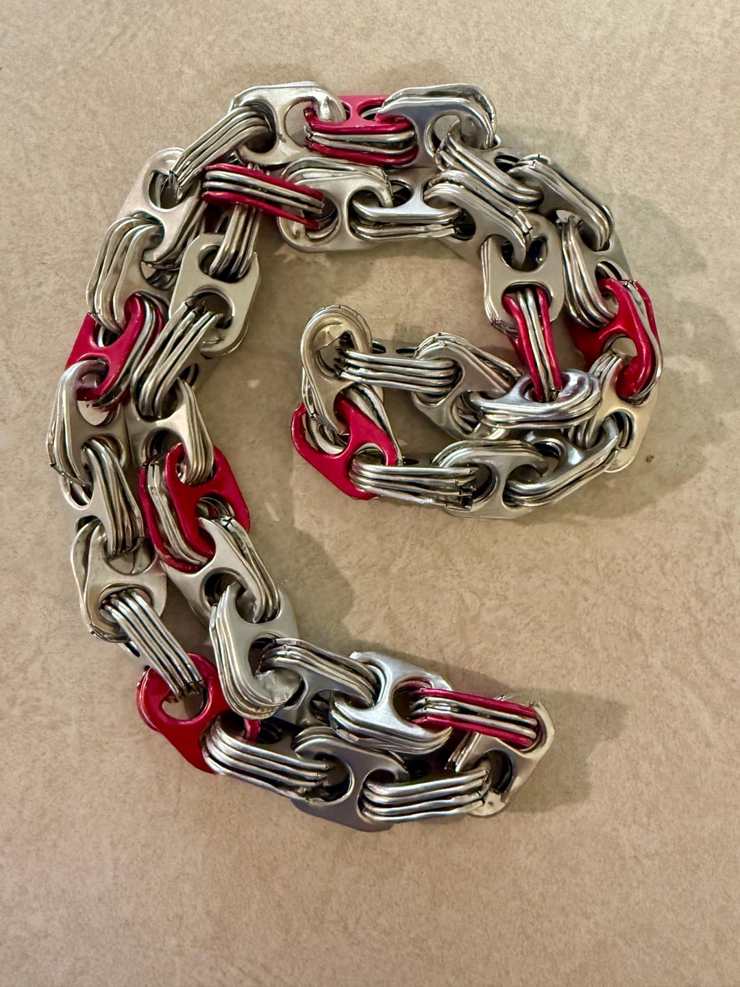Red and Silver Chaingang Chain - Etsy