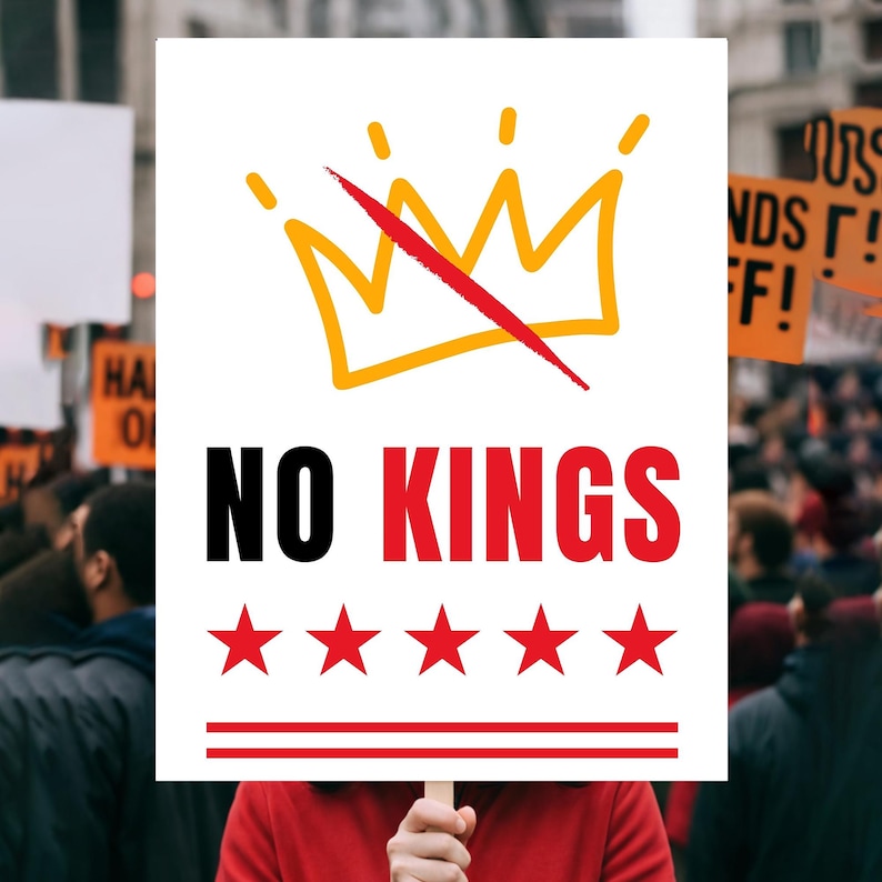 No Kings Rally Protest Sign Jpg Bundle, Printable Anti-trump Protest ...