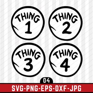 Ding 1 2 3 und Ding 4 SVG-Bundle, Ding 1 Ding 2 DXF, EPS, JPG, Familie Tshirts, Cricut Datei, Sofort Download