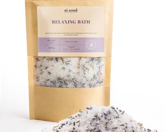 Sali da bagno biologici alle erbe, miscela rilassante per aromaterapia e spa, bagno con sale marino naturale per meditazione, nutrimento della pelle, regalo antistress