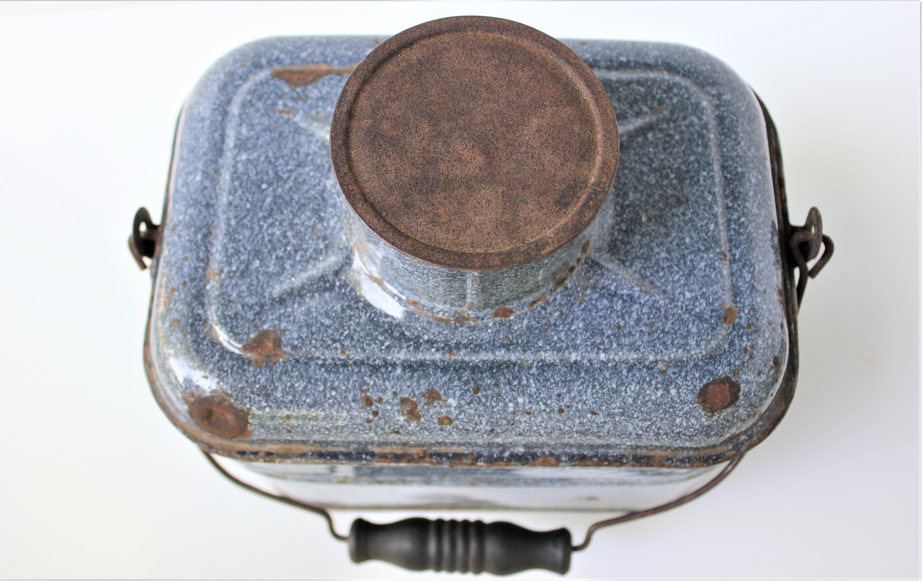 Antique enamel lunch pail vintage lunch box enamelware Etsy