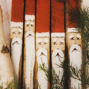 Christmas Décor, Santa Clause, Greenery, Stocking stuffers, Christmas gift, Repurposed Tobacco Stick Santa, Unique Christmas gift