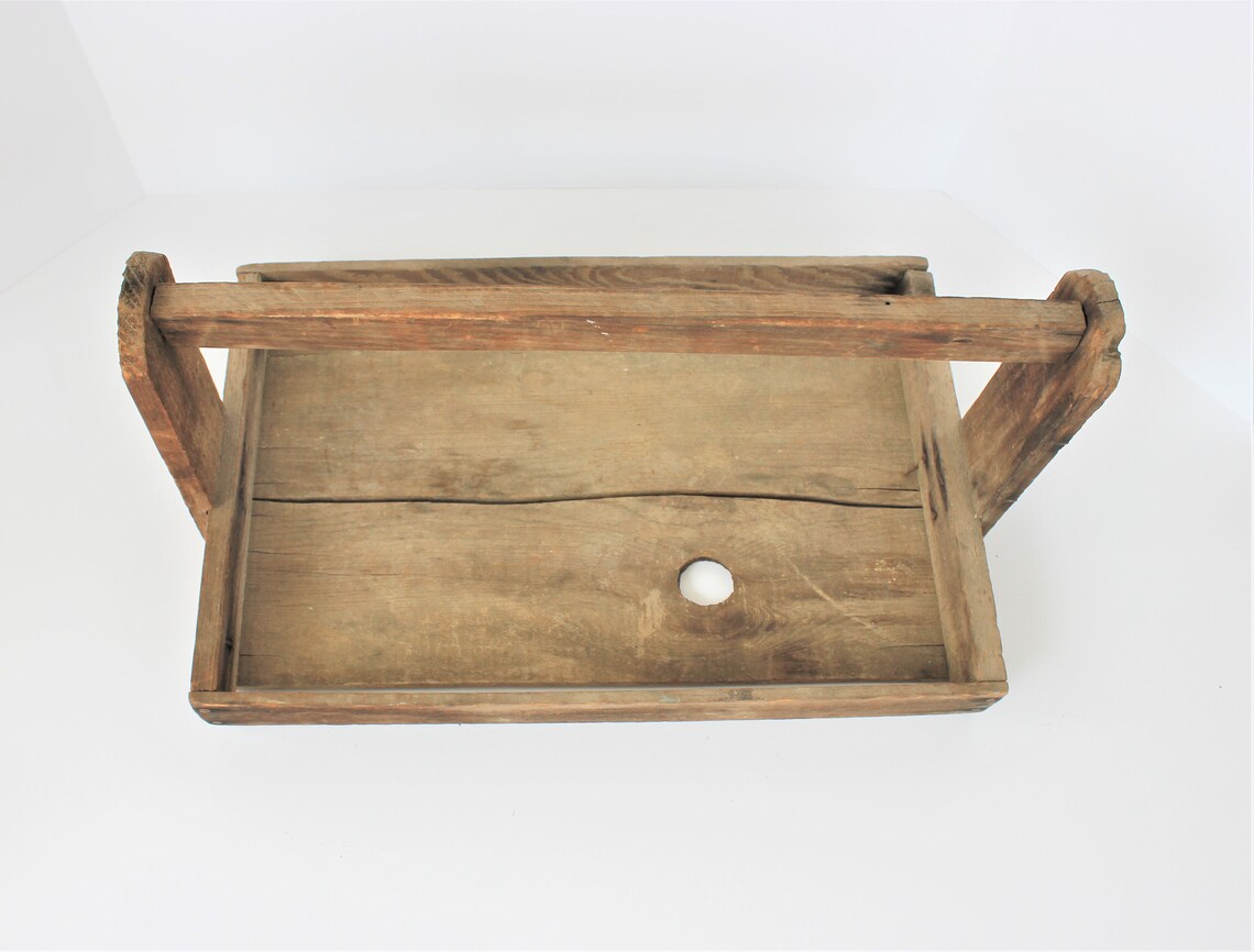 Primitive Berry Basket Tote Antique Wood Tote Wood Carry Etsy