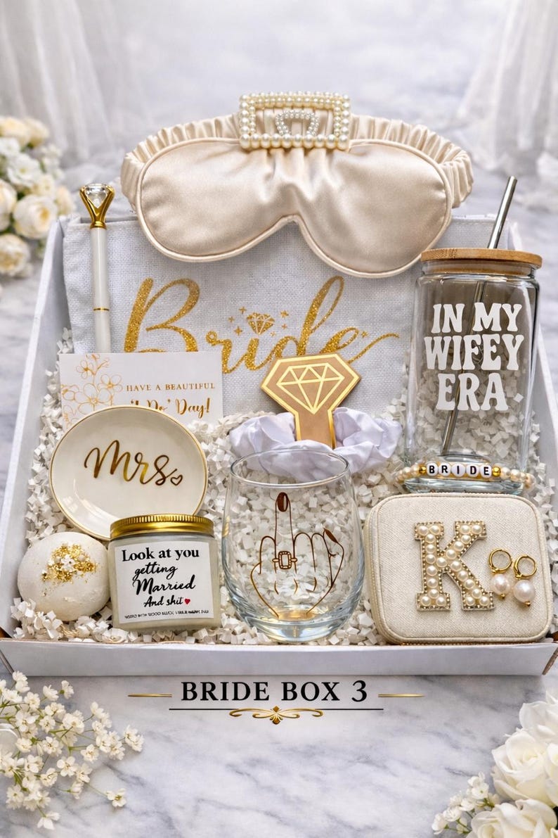 Gepersonaliseerde bruidsgeschenkdoos, aangepaste bruiddoos, vrijgezellenfeest, verloving, trouwmand Bride Box 3