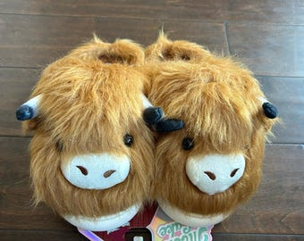 New Moon Cake Womens Faux Fur Memory Foam Slippers Cow