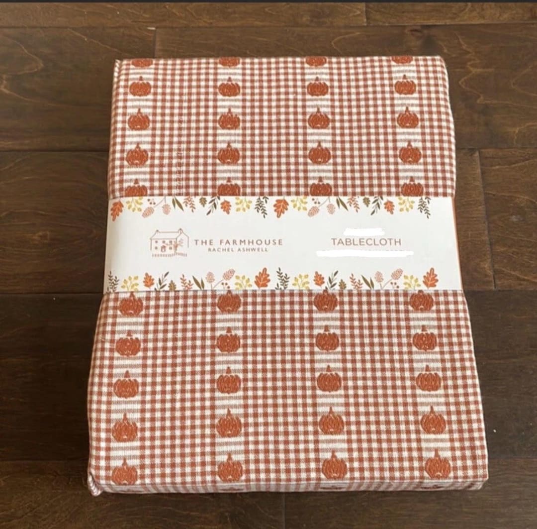 The Farmhouse Rachel Ashwell Pumpkin Tha Tablecloth Plaid Oblong - Etsy