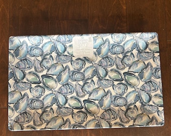 New Sigrid Olsen Oyster Melamine Platter Blue White New