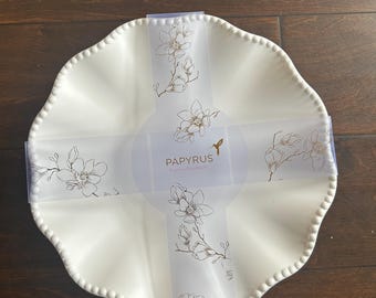 New Papyrus Set Of 4 Pearlized Plates Off White Dinner Melamine 10 1/4”