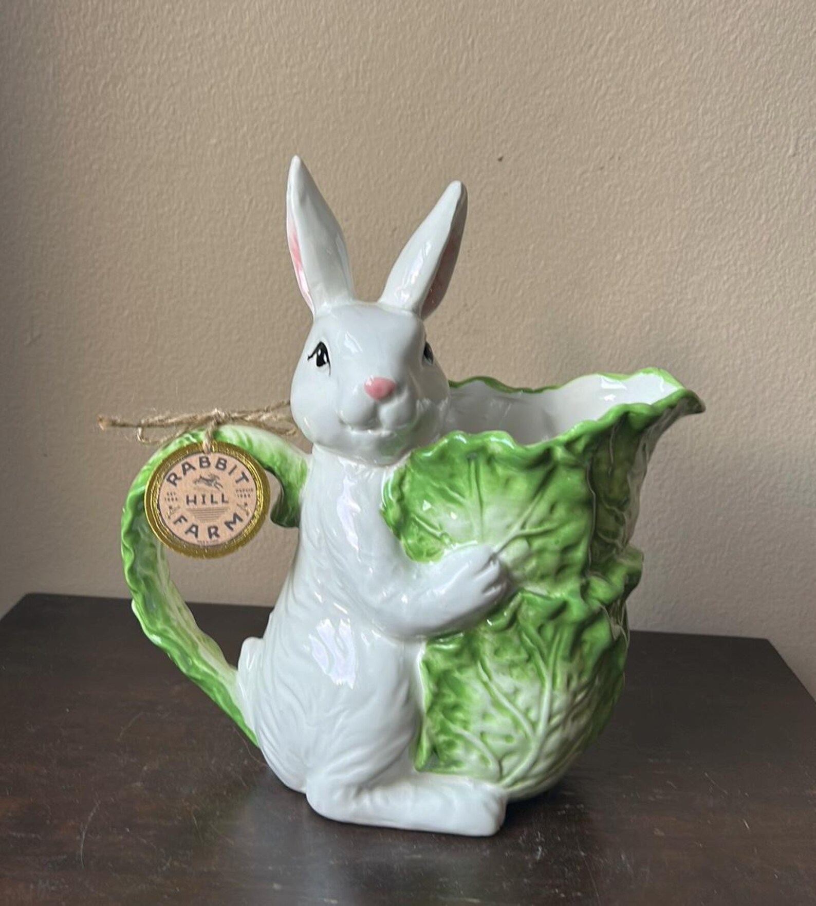 New Arlington Designs Pitcher Easter Spring Cabbage Bunny Rabbit ...