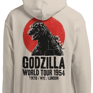 Godzilla Japanese Streetwear Hoodie Kaiju Monster Sweatshirt Tokyo 1954 Tour Merch Urban Grunge Fashion Edgy Aesthetic Pullover Gift for Him