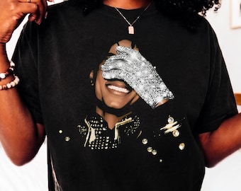 Michael Jackson Sparkle Glove Shirt Retro 80s Pop Icon Graphic Tee, MJ Gift