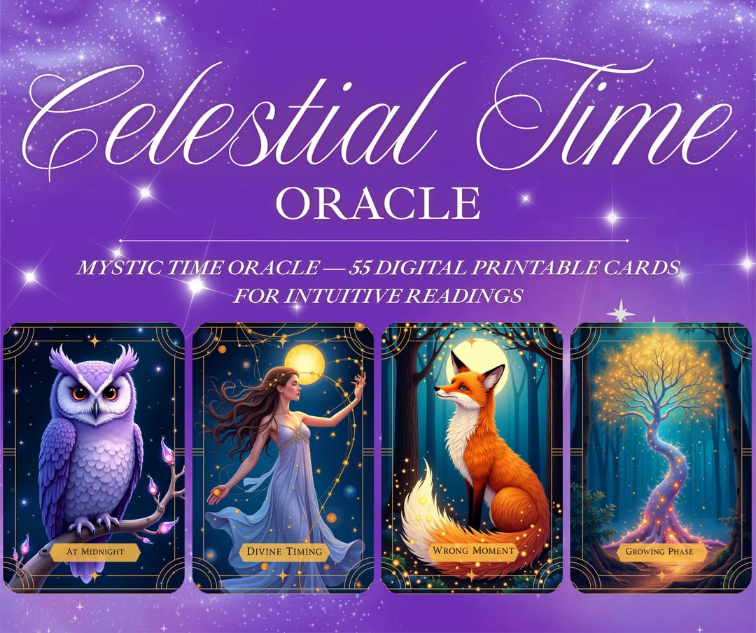 Celestial Time Oracle Deck: 55 Printable Spiritual Cards (digital ...