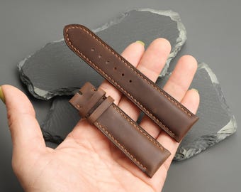 Luxury Leather Watch Band – Handmade Tapered Cowhide Strap for Classic Watches