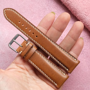 Luxury Tan Brown Watch Strap – Handmade Italian Leather Quick Release Band
