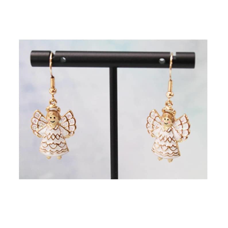 Cute Christmas Angel Drop Earrings E116 Bild 1