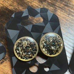 Stud earrings 925 Sterling silver black - bronze