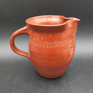 Art Studio Pottery Hand Thrown Terra Cotta Pitcher Rustic Quality Signed