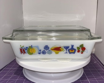 Vintage JAJ Pyrex Space Saver-gryta med lock