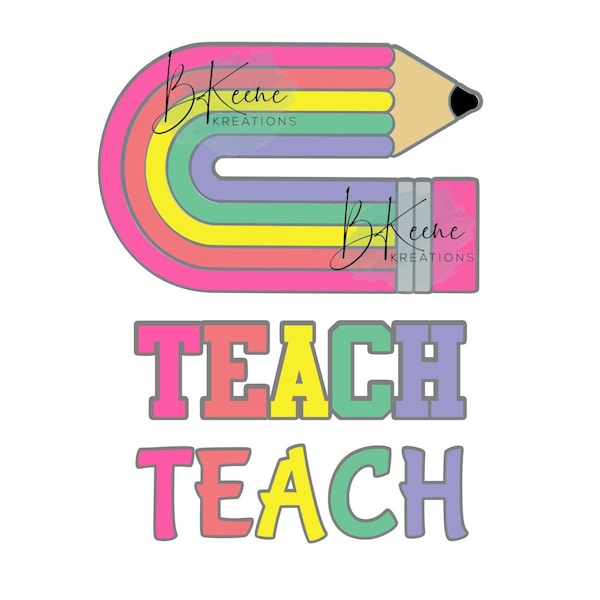 Pencil Rainbow Digital Download - Teacher - Rainbow - Pencil - File - Rainbow Burst