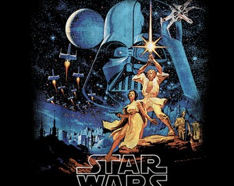 Star Wars A New Hope PNG – Faded Vintage Retro Poster Design (Instant Digital Download)