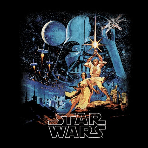 Star Wars A New Hope PNG – Faded Vintage Retro Poster Design (Instant Digital Download)
